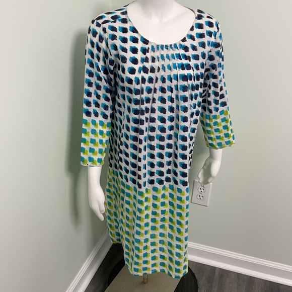 Roberta Roller Rabbit Blue Green Dotted Tunic Medium - Picture 1 of 6